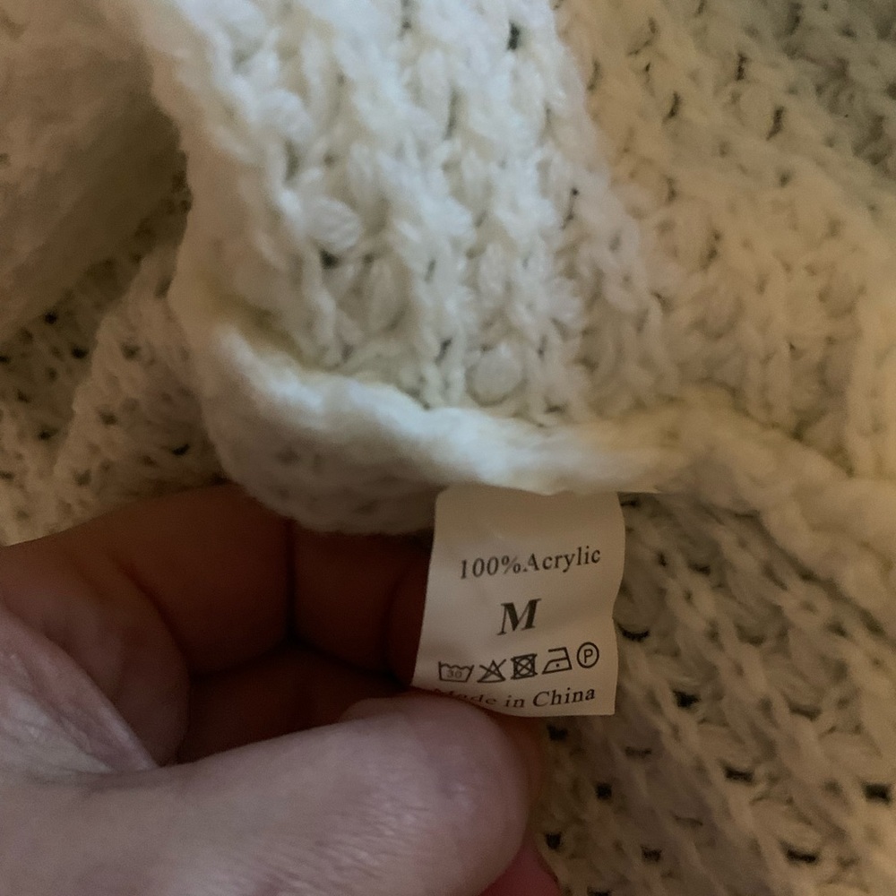 Amazon Cream and Brown Cowl Neck Sweater - Picture 3 of 5